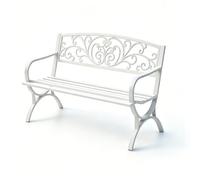 Zynqra Panchina Da Giardino,con Braccioli E Schienale,acciaio Al Carbonio,resistente Alle Intemperie,sedia In Metallo for Portico,balcone,terrazzocortile Parco(White,A)