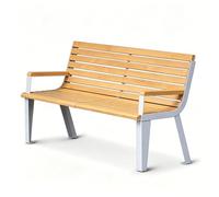 Zynqra Panchina Da Giardino,sedia In Legno Di Plastica E Piedi Acciaio,resistente Alle Intemperie 3 Posti,con Reposabrazos Y Respaldo,para Terraza,balcón O Patio(150cm/59in)