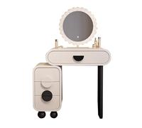 Zynqra Toeletta Trucco con Cassetti, Estendibile su entrambi i lati, regolabile liberamente, ampio piano di lavoro in pietra, robusto e resistente Moderno, Bianco (specchio non incluso)(100+50)