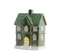 Zyntora Casa di Natale - Casa in Ceramica con Luce | Decorazione per Tavolo di Natale,per La per Le Feste Il Tavolo Gli Interni La Mensola del La Festa L Esposizione Stagionale