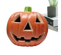 Zyntora Lanterna di zucca illuminata - Grande lampada per viso a forma di zucca di Halloween per interni alimentata a batteria - Decorazioni per la casa di Halloween per soggiorno, tavolo, camera da