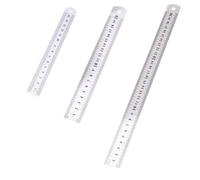 ZYOMVUN Righello in Acciaio Inossidabile, 3 Pezzi, kit di Righelli in Metallo, Bordo su Entrambi i Lati, Strumento di Misurazione in Metallo, per Studenti, Falegnameria, Architetti, 15cm 20cm 30cm