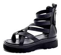 ZYONG 2021 Sandali da Donna in Morbida Pelle di Mucca Gladiatore Estivo con Cinturino con Fibbia Incrociata Piattaforma Sandali con Tacco Alto Scarpe Casual