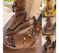 ZYONG Sandali con Tacco da Donna Sandali con Plateau Cinturino Incrociato in Pizzo alla Caviglia Peep Toe 2021 Scarpe da Donna per Feste in Spiaggia