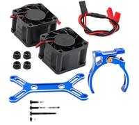ZYPMoTo Dissiletto di Calore del Motore per Auto RC con Ventola di Raffreddamento a Doppia Metallo 4985 1717 Compatibile con Veicoli da 1 5 6S 8S e Stile Outcast Auto RC(Blue)