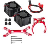 ZYPMoTo Dissiletto di Calore del Motore per Auto RC con Ventola di Raffreddamento a Doppia Metallo 4985 1717 Compatibile con Veicoli da 1 5 6S 8S e Stile Outcast Auto RC(Red)