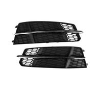 zyppk 1 paio di griglie copertura for fendinebbia auto adatte for A6 C7 S Line 2015-2018, griglia da corsa cornici della griglia dei fendinebbia del paraurti anteriore(With chrome)