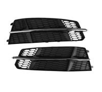 zyppk 1 paio di griglie copertura for fendinebbia auto adatte for A6 C7 SLine 2015-2018, griglia da corsa esagonale cornici della griglia dei fendinebbia del paraurti anteriore(With chrome)