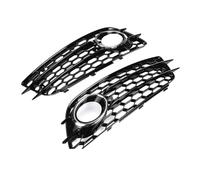 zyppk 1 paio di griglie copertura for fendinebbia paraurti anteriore adatte for A4 B8 S Line S4 2008-2012 con griglia cornici della griglia dei fendinebbia del paraurti anteriore(Chrome Silver)