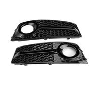 zyppk Coppia di griglie for fendinebbia anteriori for paraurti auto adatte for A4 B8 Standard 2009-2011, griglia cornici della griglia dei fendinebbia del paraurti anteriore(Glossy Black)