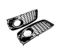 zyppk Coppia Di Griglie For Fendinebbia Auto Adatte For A5 S Line S5 B8 RS5 2008-2012, Copertura A Nido D'ape cornici della griglia dei fendinebbia del paraurti anteriore(Chrome Black)