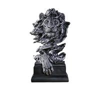 Zyqixluk Statue Leone Decorazione scrivania per Mensa Leone King Figurine Statue per Decorazioni per la casa Scultura Resina in Resina Grande Figurine da Collezione miglior Regalo per l'Uomo,Argento