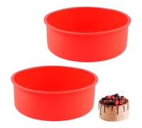 Zyren 2 Pezzi 15CM Stampo Torta Silicone Rotondo, Tortiera in Silicone per Dolci Stampi da Forno Rotondi in silicone, Antiaderenti e Rilascio Rapido Tortiera per Torta, Facile da Rilasciare