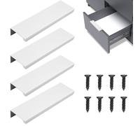 Zyren 4 Pezzi Maniglie per Mobili Nascoste, 120 mm Maniglie Cucina in Alluminio, Bianche Moderne Maniglie Armadio, Maniglie per Cassetti con Viti Abbinate, per Cassetti, Armadi, Cucine e Porte