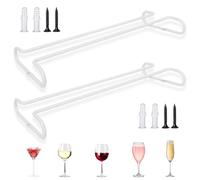 Zyren Appendicalici Sottomensola 2 Pezzi, Sottopensile Rack per Calici con viti, 26x10.5 cm Portacalici Sottopensile, Portabicchieri Sospesi, Portacalici Sottomensola per Cucina Bar Armadietto Casa