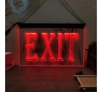 Zysfadc Exit Insegna al Neon per Decorazione Murale - Luci al Neon LED Dimmerabili Via USB per Parcheggi, Centri Commerciali, Bar E Ristoranti,Rosso,30x20cm