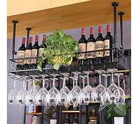 ZYSKABQ Barrena per vino sospeso, bancone per vino retrò, bancone per bar in stile europeo in stile vino a testa in giù, supporto di stoccaggio regolabile in altezza, rosso, 60 * 25 cm Octopus feet