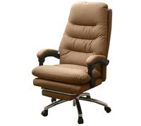 ZYSKABQ Comoda sedia girevole per reception aziendale con braccioli schienale e funzione reclinabile Sedia da ufficio color kaki con piedini in acciaio Octopus feet