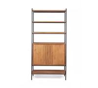 ZYSKABQ Libreria di libreria retrò in ferro battuto semplice pavimenti a portata vetrina mobile a portata multi-strato di scaffali per la casa scaffali (A: 80cmx35cmx195cm) Octopus feet