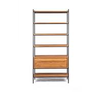 ZYSKABQ Libreria di libreria retrò in ferro battuto semplice pavimenti a portata vetrina mobile a portata multi-strato di scaffali per la casa scaffali (A: 80cmx35cmx195cm) Octopus feet