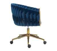 ZYSKABQ Lussuosa sedia da compito girevole in velluto verde con cornice intrecciata a mano Elegante base in oro ideale per la sala per il trucco della scrivania dell'ufficio Octopus feet
