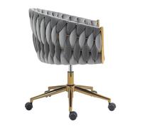 ZYSKABQ Lussuosa sedia da compito girevole in velluto verde con cornice intrecciata a mano Elegante base in oro ideale per la sala per il trucco della scrivania dell'ufficio Octopus feet