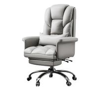 ZYSKABQ Poltrona direzionale moderna con poggiapiedi girevole in pelle PU ergonomica sedia capo regolabile in altezza e rotazione a 360° facile montaggio bianco sporco Octopus feet