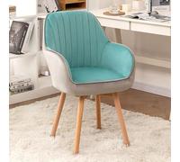 ZYSKABQ Poltrona Mid Century in velluto per scrivania Vanity, comoda sedia imbottita con base girevole in legno, design moderno e carino (blu) Octopus feet