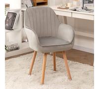 ZYSKABQ Poltrona Mid Century in velluto per scrivania Vanity, comoda sedia imbottita con base girevole in legno, design moderno e carino (blu) Octopus feet