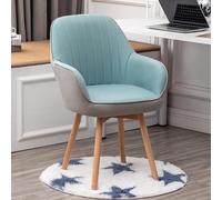ZYSKABQ Poltrona Mid Century in velluto per scrivania Vanity, comoda sedia imbottita con base girevole in legno, design moderno e carino (blu) Octopus feet