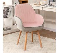 ZYSKABQ Poltrona Mid Century in velluto per scrivania Vanity, comoda sedia imbottita con base girevole in legno, design moderno e carino (blu) Octopus feet