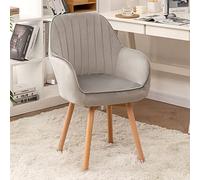 ZYSKABQ Poltrona Mid Century in velluto per scrivania Vanity Sedia da pranzo girevole in legno con comoda seduta imbottita Design moderno e carino Rosa 41x41x87 cm Octopus feet