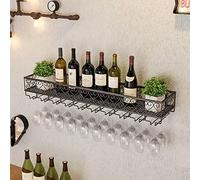 ZYSKABQ Portabottiglie a soffitto in bronzo | Rack sospeso in metallo | Scaffale per supporto calici da calice | Rack STEMWARE | Porta in vetro di vino sospeso | Porta bottiglia di vino | Rastrellino
