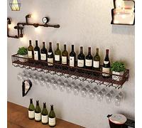 ZYSKABQ Portabottiglie a soffitto in bronzo | Rack sospeso in metallo | Scaffale per supporto calici da calice | Rack STEMWARE | Porta in vetro di vino sospeso | Porta bottiglia di vino | Rastrellino