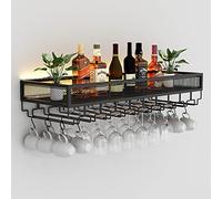 ZYSKABQ Portabottiglie a soffitto in bronzo | Rack sospeso in metallo | Scaffale per supporto calici da calice | Rack STEMWARE | Porta in vetro di vino sospeso | Porta bottiglia di vino | Rastrellino