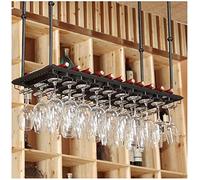 ZYSKABQ Portabottiglie sospeso con supporto in vetro e scaffale, porta d'investione in ferro per vino appeso al vino in bicchiere di vetro rastrellino per vetro, nero, nero Octopus feet