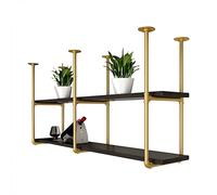 ZYSKABQ Scaffale a soffitto - Portabottiglie a sospensione del soffitto, porta in legno massiccio a soffitto, porta di stoccaggio in ferro battuto, portapacchi di visualizzazione facile da installare