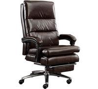 ZYSKABQ Sedia da computer reclinabile con poggiapiedi e spessa imbottitura, ergonomica, con schienale alto, in pelle, per un completo relax (colore caffè), piedi di polpo