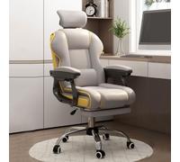 ZYSKABQ Sedia da gioco ergonomica in pelle con altezza regolabile Funzione oscillante girevole Bracci Ruote Supporto per la schiena Cuscino in lattice Sedia da lavoro direzionale per adulti e uso del