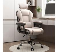 ZYSKABQ Sedia da gioco ergonomica in pelle con altezza regolabile Funzione oscillante girevole Bracci Ruote Supporto per la schiena Cuscino in lattice Sedia da lavoro direzionale per adulti e uso del