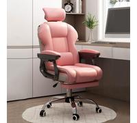 ZYSKABQ Sedia da gioco ergonomica in pelle con altezza regolabile Funzione oscillante girevole Bracci Ruote Supporto per la schiena Cuscino in lattice Sedia da lavoro direzionale per adulti e uso del