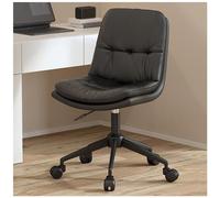 ZYSKABQ Sedia da scrivania ergonomica in pelle moderna con altezza regolabile a 360 ° a 360 ° Azzurità senza braccio casa per computer sedia a vanità imbottita con ruote rotelline Octopus feet