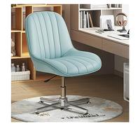 ZYSKABQ Sedia da scrivania ergonomica senza braccioli con imbottitura in pelle PU e base girevole Design moderno con schienale medio Ampio sedile regolabile per trucco Vanity Blue Octopus feet
