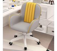 ZYSKABQ Sedia da scrivania in pelle PU con braccioli per ufficio Camera da letto Sedia da lavoro moderna imbottita per giochi per computer Girevole Rolling Vanity Colore beige Octopus feet