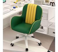 ZYSKABQ Sedia da scrivania in pelle PU con braccioli per ufficio Camera da letto Sedia da lavoro moderna imbottita per giochi per computer Girevole Rolling Vanity Colore beige Octopus feet