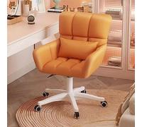 ZYSKABQ Sedia da toeletta moderna girevole in velluto con ruote e cuscino imbottito, scrivania carina per camera da letto, ideale per ragazze e donne (arancione) Octopus feet
