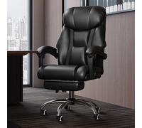 ZYSKABQ Sedia da ufficio direzionale in pelle con schienale alto con ruote Sedia ergonomica reclinabile per computer per adulti comoda sedia da scrivania per lavoro colore nero (dimensioni: 64 x 46 54