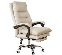 ZYSKABQ Sedia da ufficio ergonomica con schienale alto, girevole, con poggiapiedi retrattile, altezza regolabile e funzione reclinabile per il massimo comfort, design in pelle PU per rilassamento