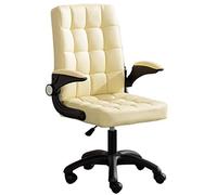 ZYSKABQ Sedia da ufficio ergonomica girevole con braccioli ribaltabili in spugna di pelle Altezza regolabile Comoda sedia da scrivania per sala conferenze camera da letto di casa Marrone Octopus feet