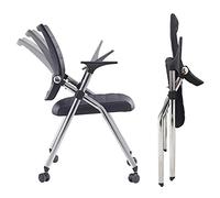 ZYSKABQ Sedia da ufficio ergonomica pieghevole nera con ruote Comoda sedia pieghevole con sedile imbottito in pelle per ufficio domestico con braccioli Octopus feet